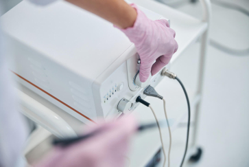 Medical equipment being adjusted